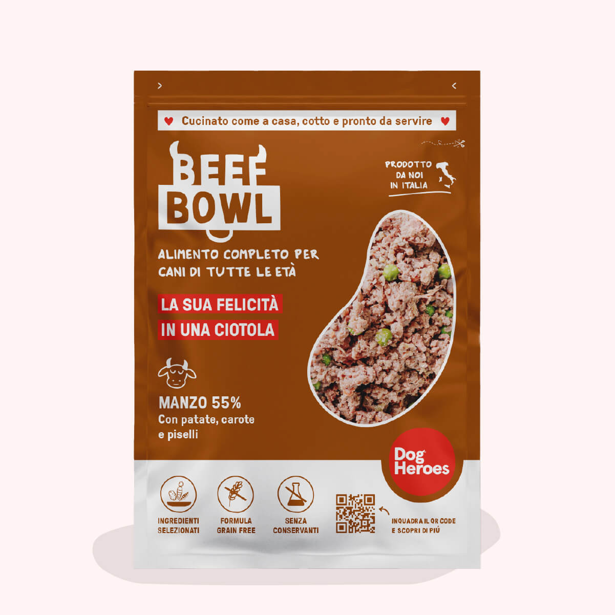 BEEF BOWL | 12 PACK - CIBO FRESCO SURGELATO - 55% DI CARNE E VERDURE