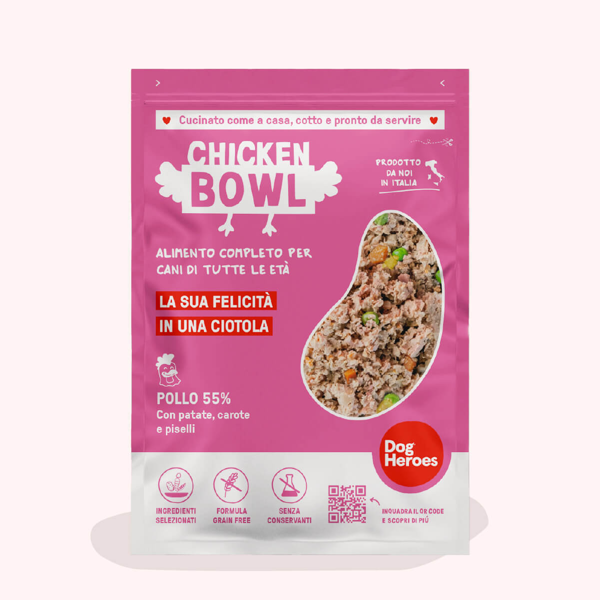 CHICKEN BOWL | 12 PACK - CIBO FRESCO SURGELATO - 55% DI CARNE E VERDURE
