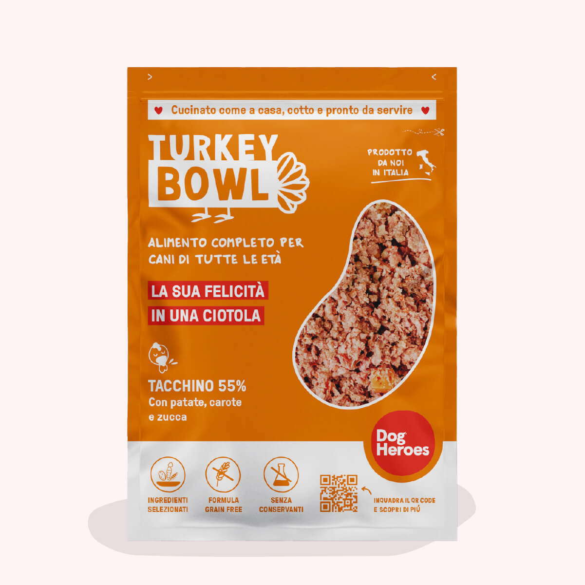TURKEY BOWL | 12 PACK - CIBO FRESCO SURGELATO - 55% DI CARNE E VERDURE