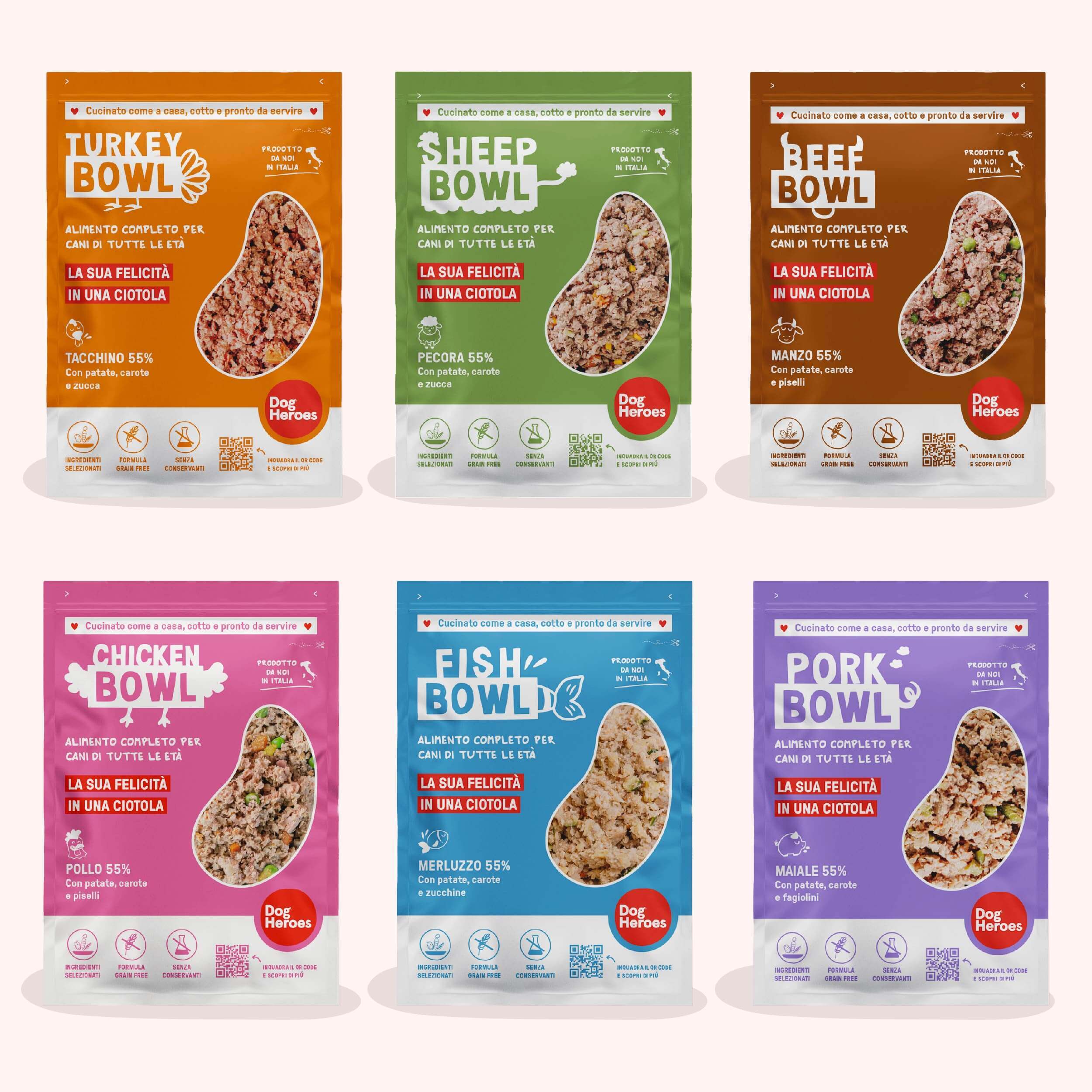 Mix cibo fresco surgelato - 55% di carne e verdure