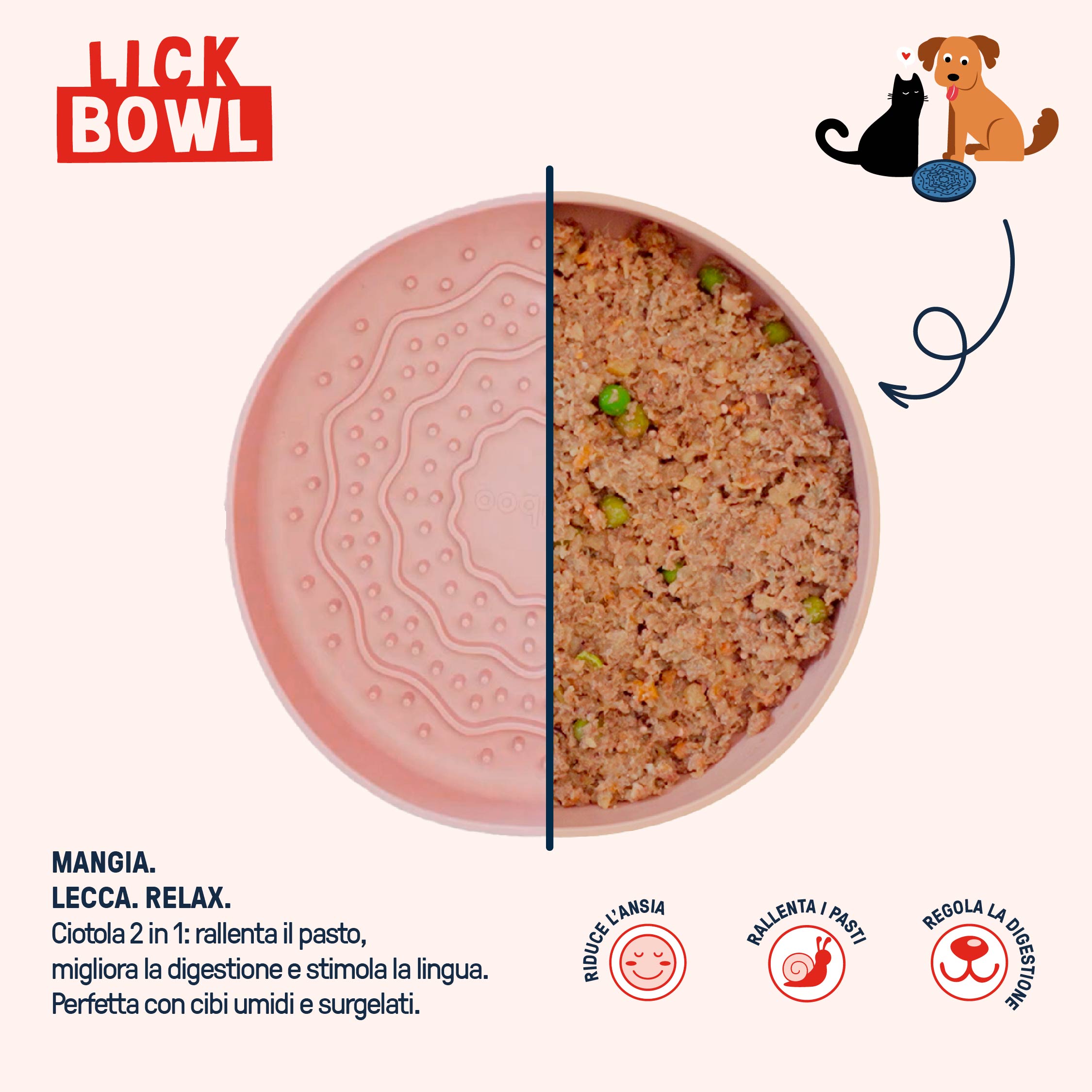 Lick Bowl | Ciotola alta con lick mat