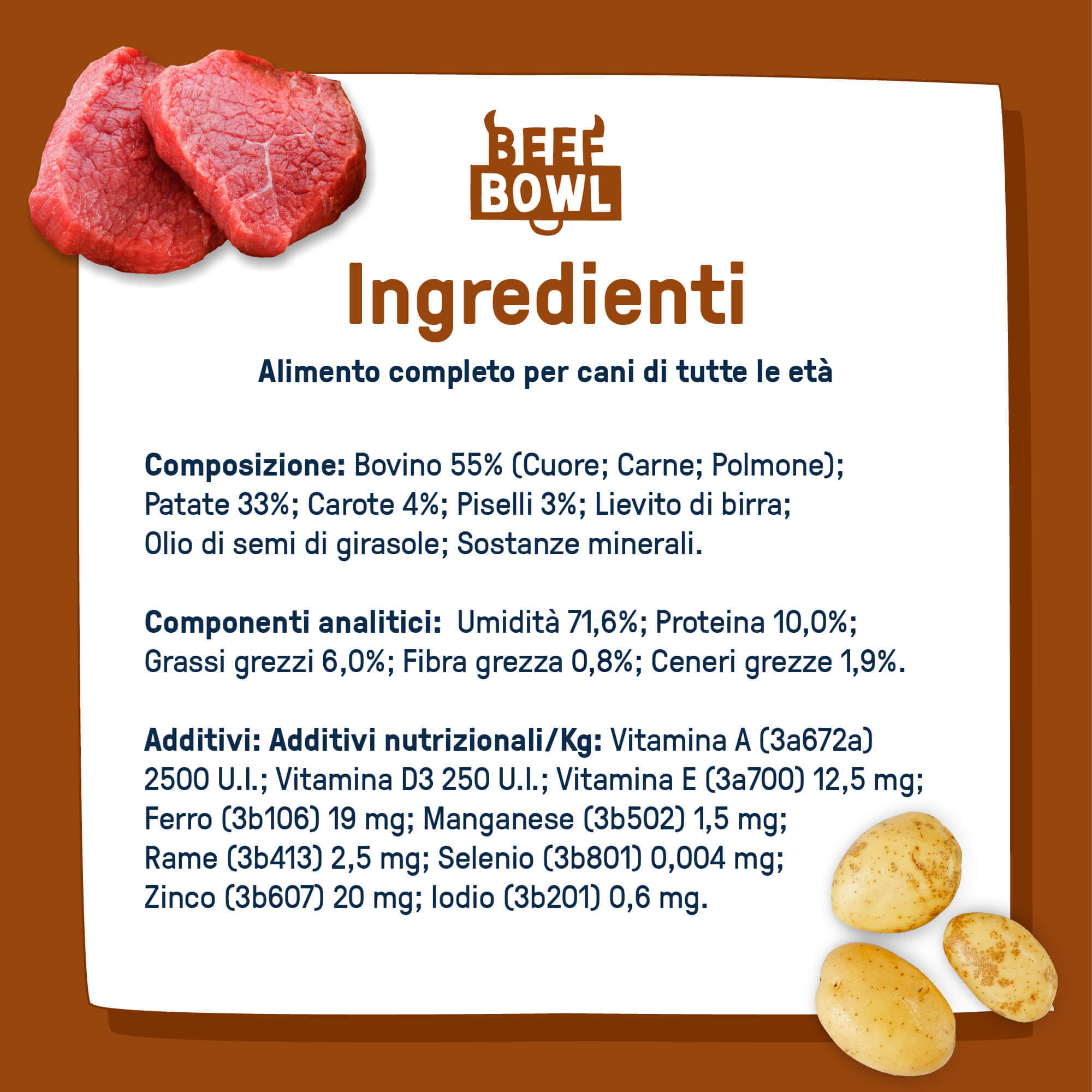 Mix cibo fresco surgelato - 55% di carne e verdure