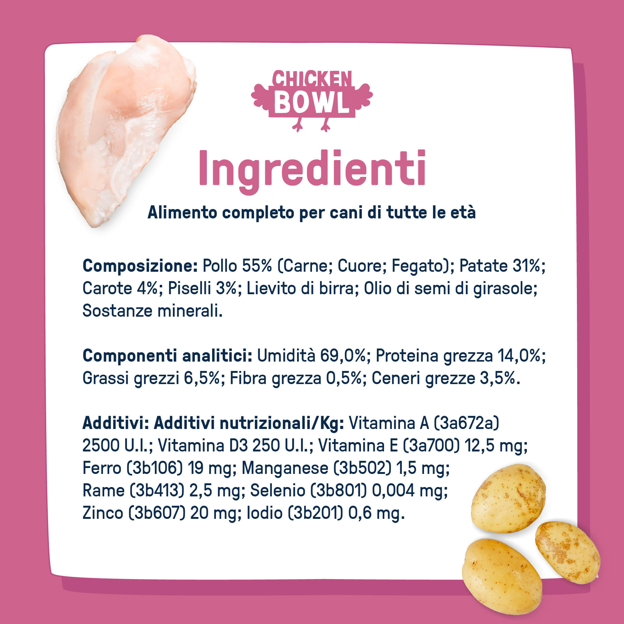 Mix cibo fresco surgelato - 55% di carne e verdure