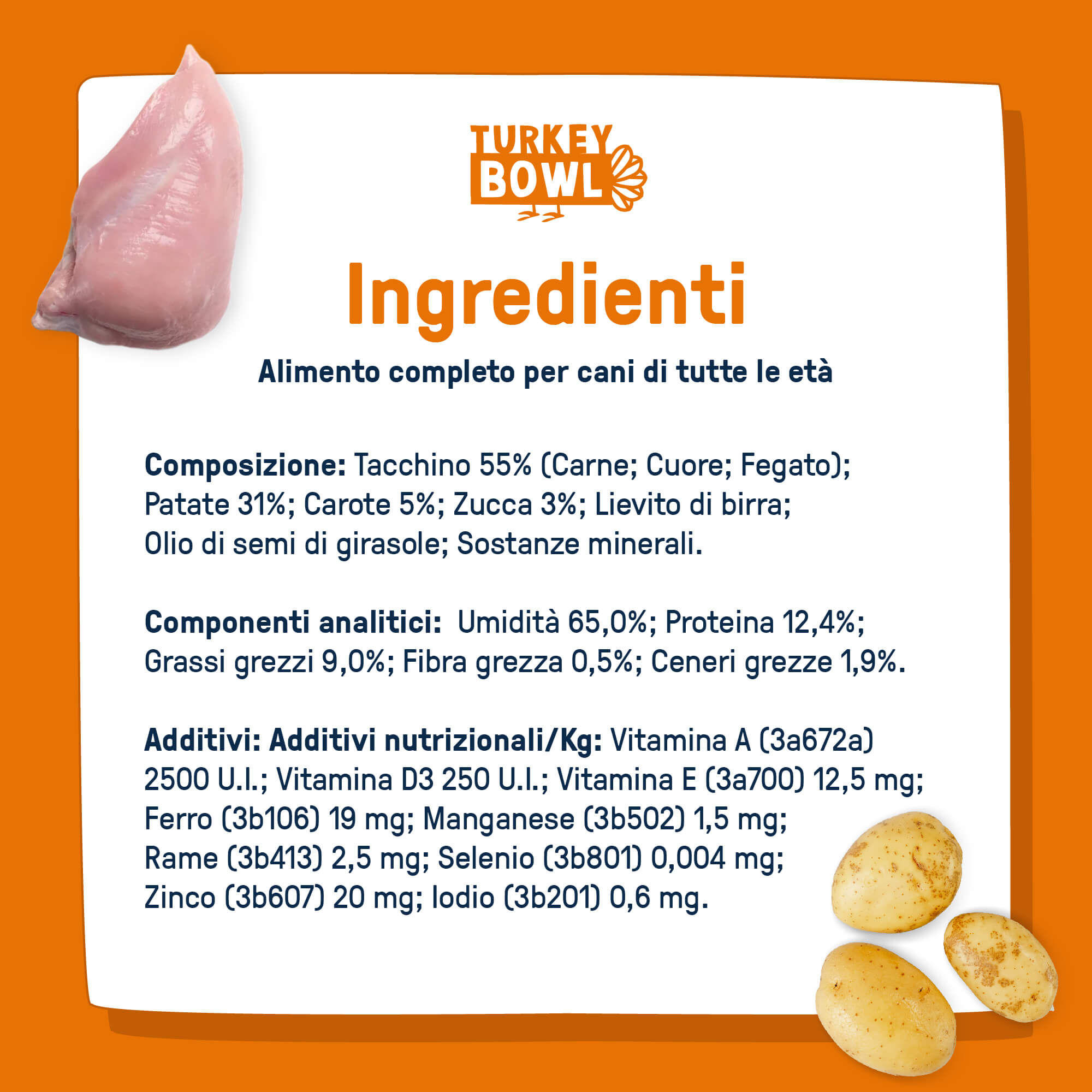 Mix cibo fresco surgelato - 55% di carne e verdure