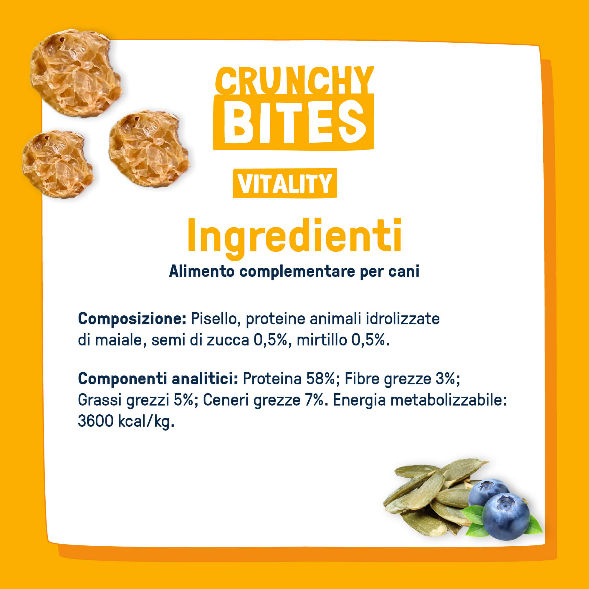 Crunchy Bites - VITALITY con Semillas de Calabaza y Arándanos