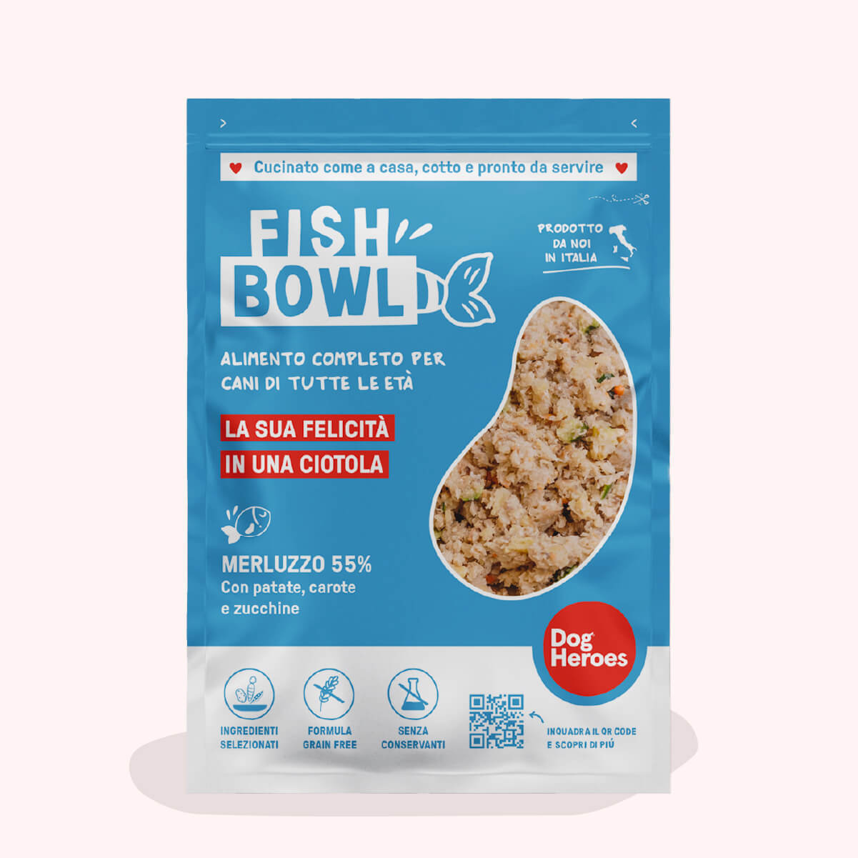 FISH BOWL | 12 PACK - CIBO FRESCO SURGELATO - 55% DI CARNE E VERDURE