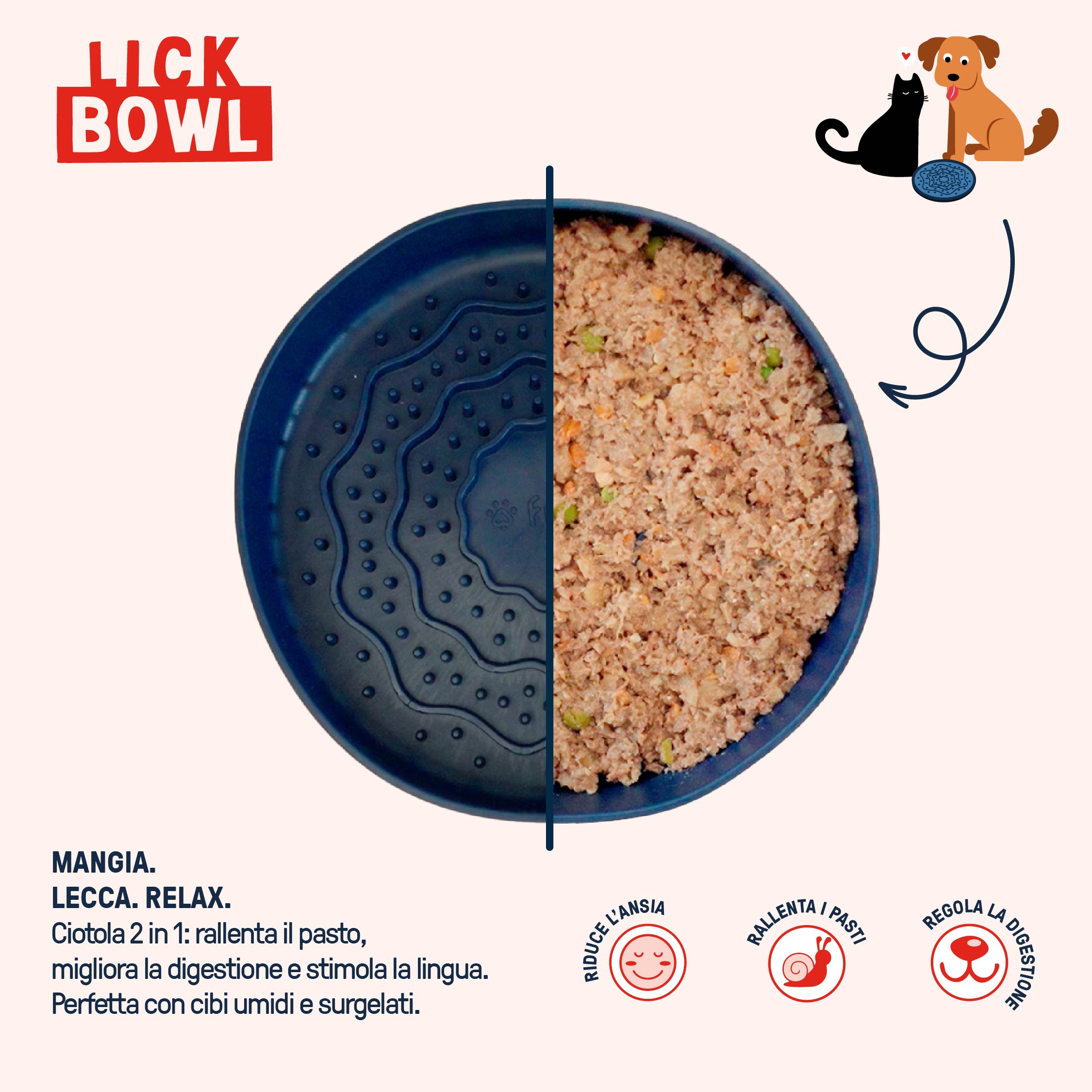 Lick Bowl | Ciotola alta con lick mat